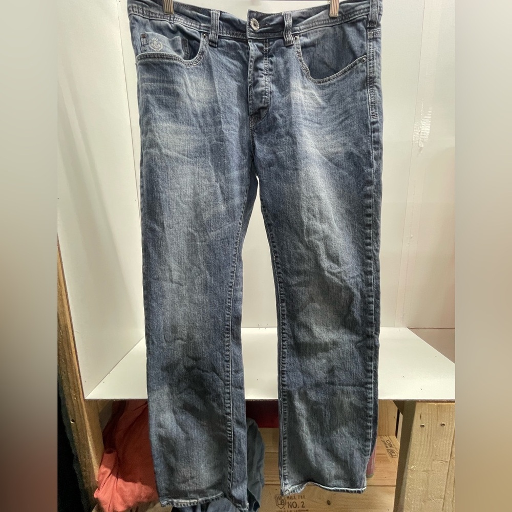 Buffalo David Bitton Men's Bootcut Jeans in Faded Blue